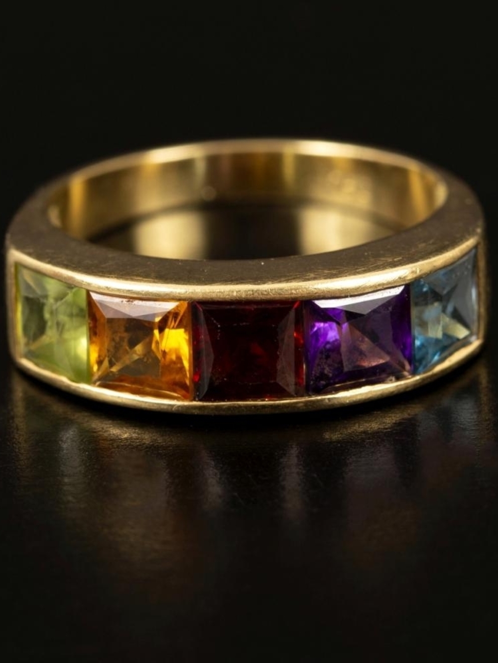 Rare Mayors Burk Rainbow Gold Ring